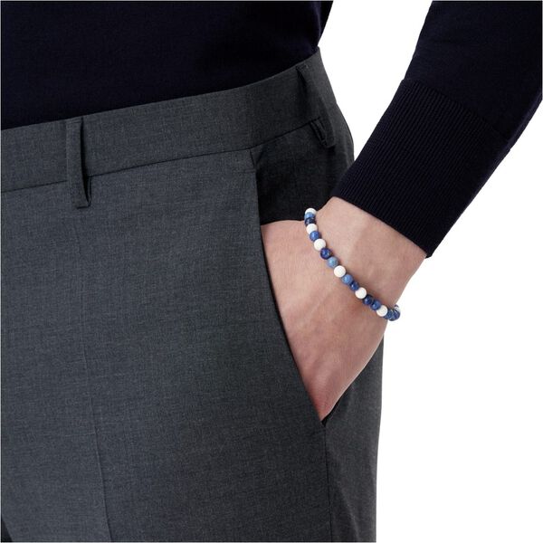 Meisterst&uuml;ck Glacier Stainless Steel and Sodalite Bracelet