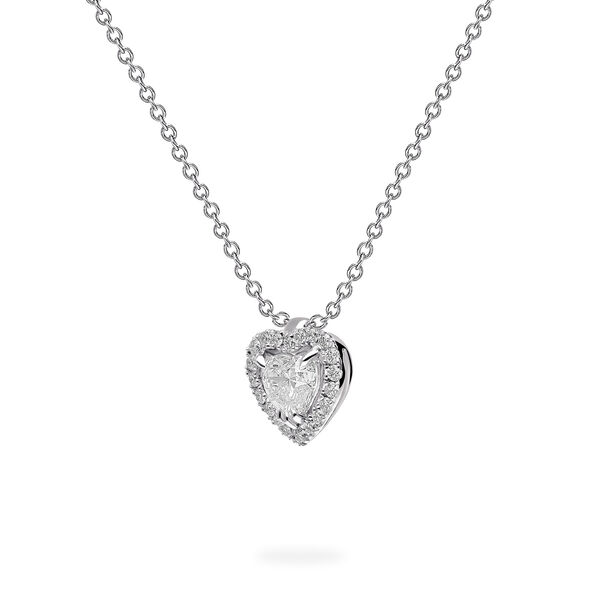 White Gold and Diamond Heart Shape Pendant
