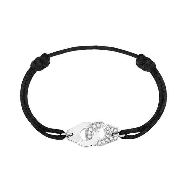 Menottes R12 White Gold and Diamond Pav&eacute; Cord Bracelet