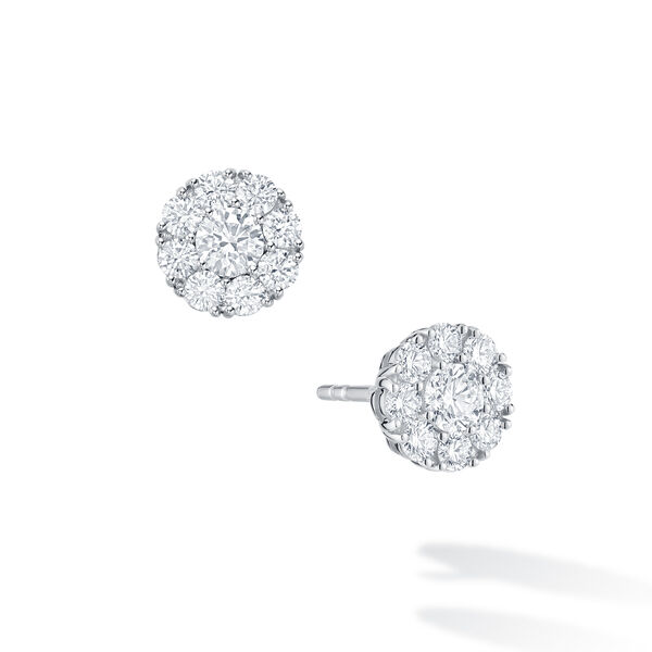 Diamond Cluster Stud Earrings, Large