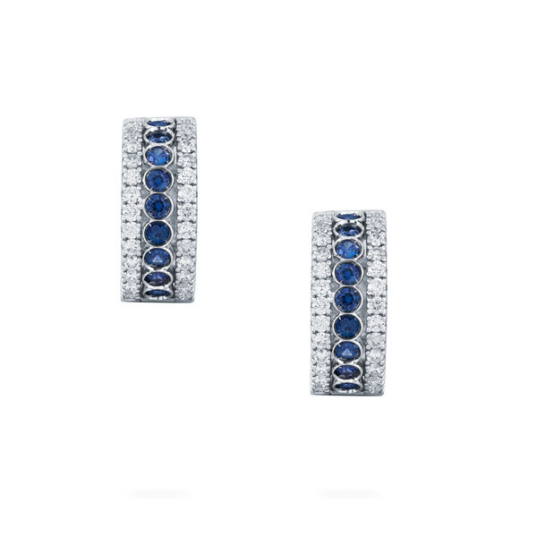 Sapphire and Diamond Huggie Earrings