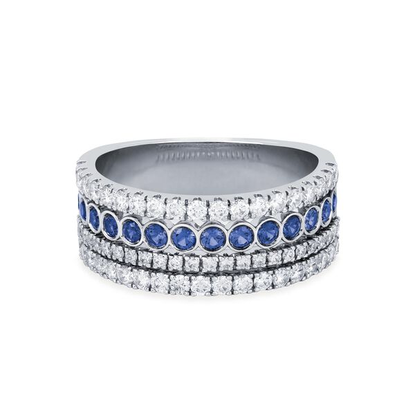 Sapphire and Diamond Band Ring