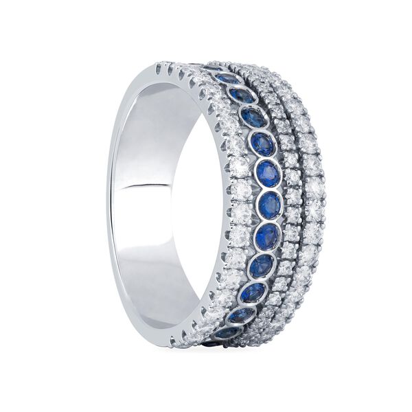 Sapphire and Diamond Band Ring