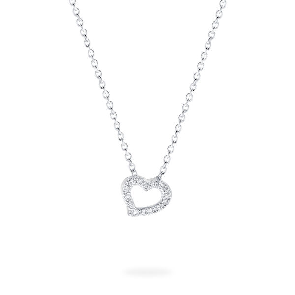 White Gold Diamond Heart Pendant for Kids
