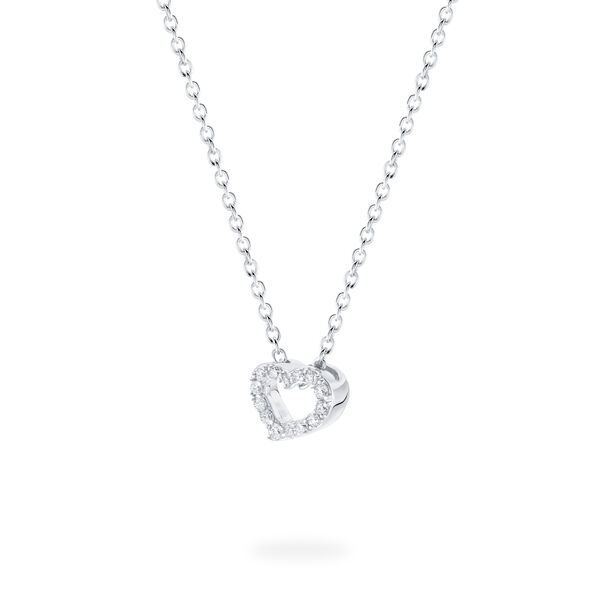 White Gold Diamond Heart Pendant for Kids