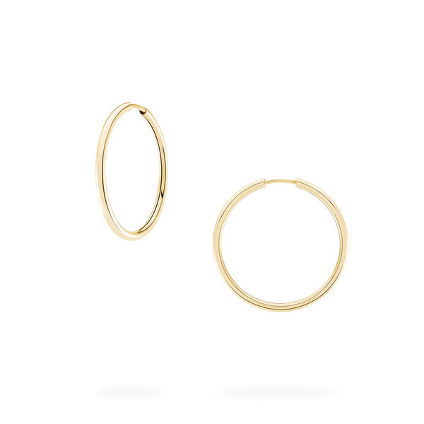 29 mm Yellow Gold Hoop Earrings