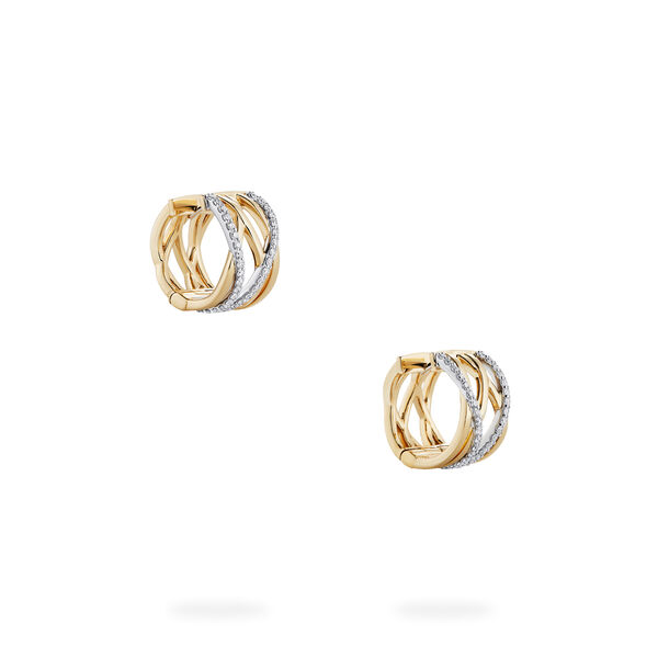 Diamond and Yellow Gold Earrings, Small