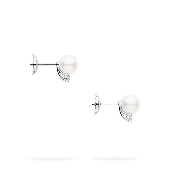 7-7.5 mm AA Akoya Pearl Earrings in White Gold