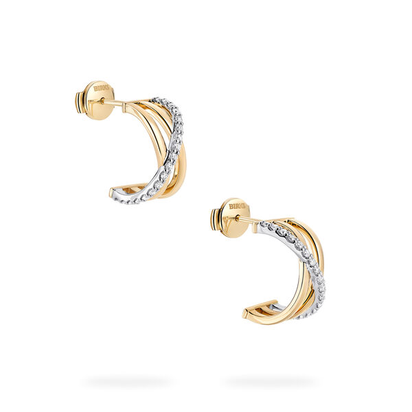 Three-Row Gold Hoop Earring