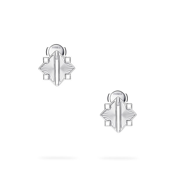 Guilloch&eacute; Sterling Silver Earrings, Small