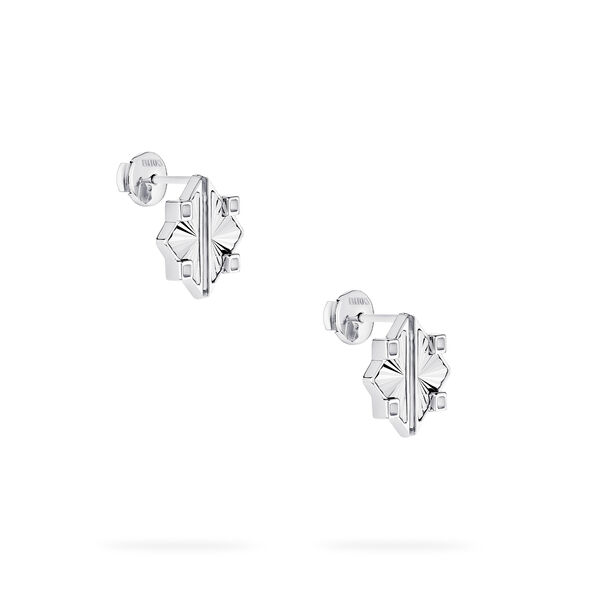 Guilloch&eacute; Sterling Silver Earrings, Small