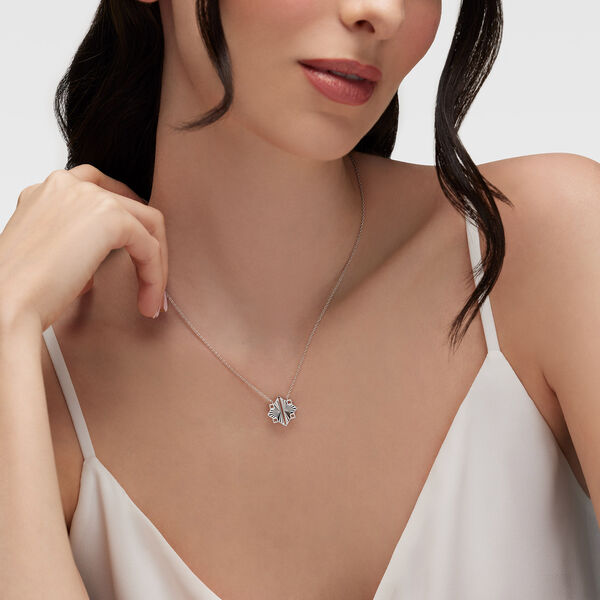 Guilloch&eacute; Sterling Silver Pendant Necklace, Medium