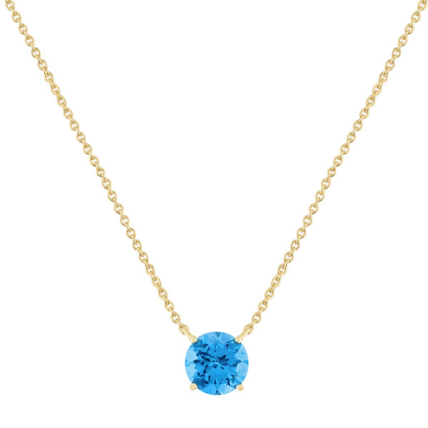 Round Topaz Necklace in Yellow Gold