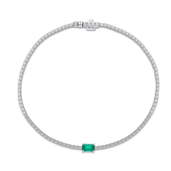 Emerald Tennis Bracelet in White Gold