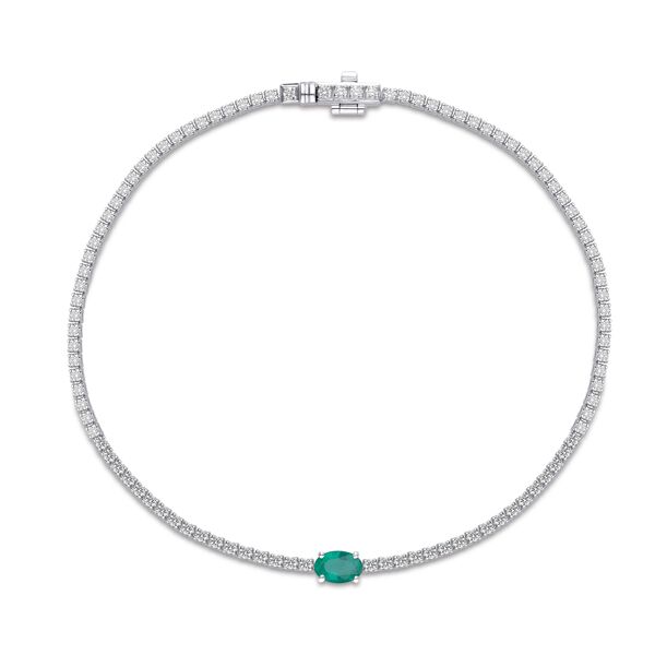 Emerald Tennis Bracelet in White Gold
