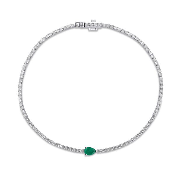 Emerald Tennis Bracelet in White Gold