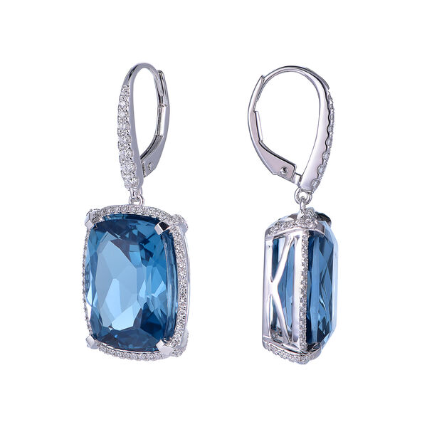 London Blue Topaz Earrings in White Gold