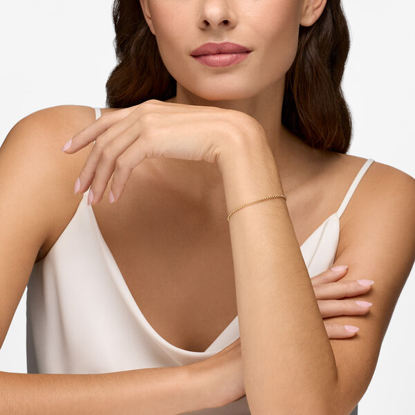 Yellow Gold Beaded Chain Bracelet