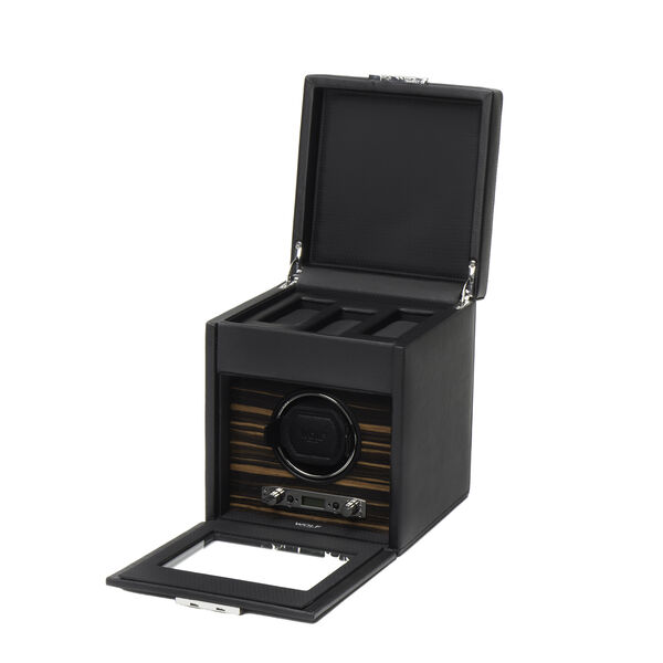 Roadster Black 1 Piece Watch Winder with Storage