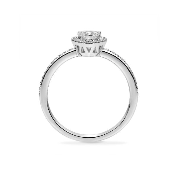 White Gold and Diamond Heart Shape Ring