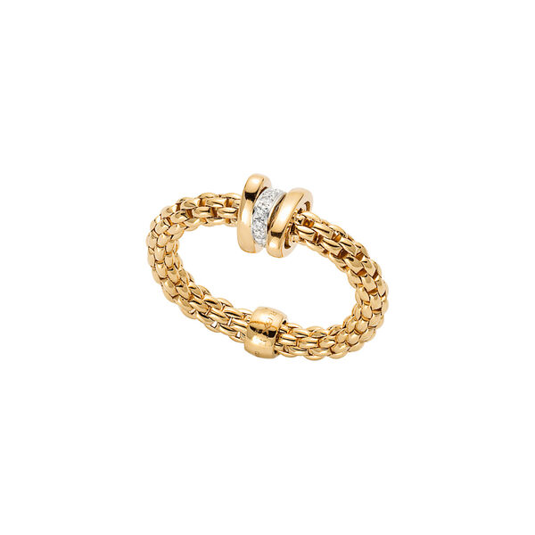 Prima Flex'it Yellow Gold and Diamond Multi-Rondel Ring