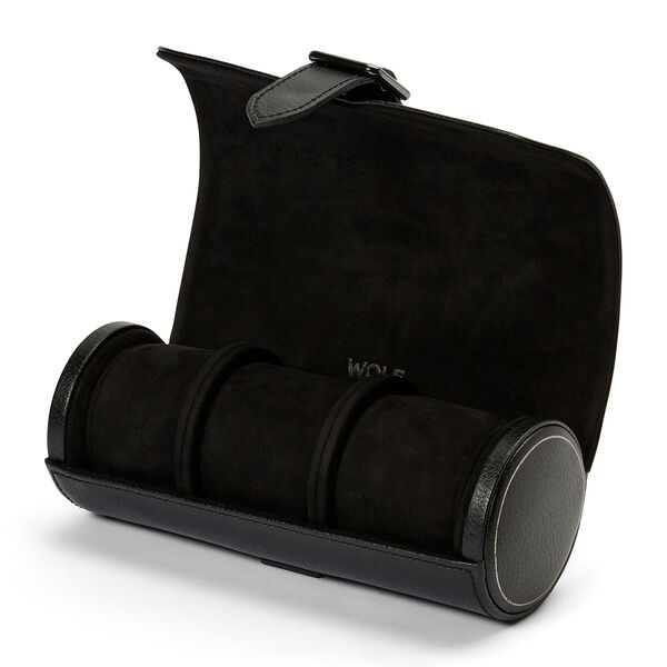 British Racing Black 3 Piece Watch Roll