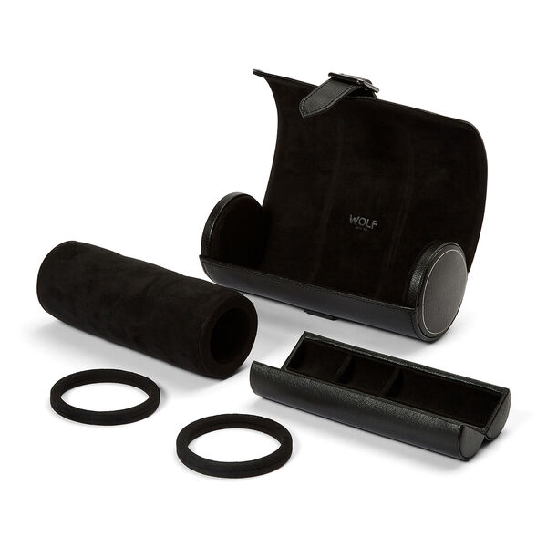 British Racing Black 3 Piece Watch Roll