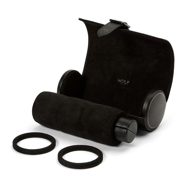 British Racing Black 3 Piece Watch Roll