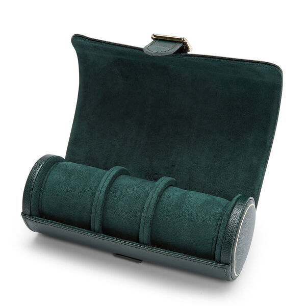 British Racing Green 3 Piece Watch Roll