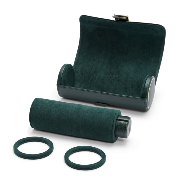 British Racing Green 3 Piece Watch Roll