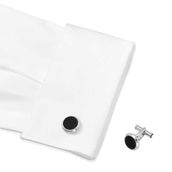 Meisterst&uuml;ck Stainless Steel and Onyx Cufflinks
