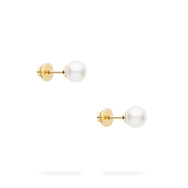 6.5&ndash;7 mm Akoya Pearl Earrings in Yellow Gold