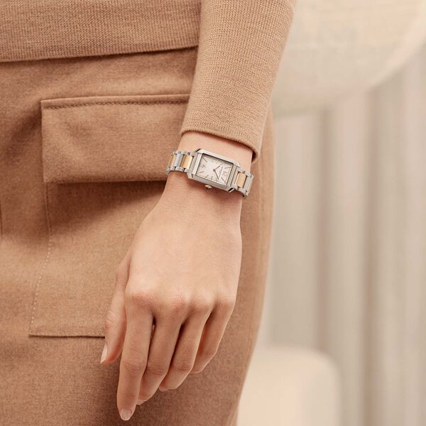 Hampton Quartz 35 x 22mm Stainless Steel and Rose Gold Plating