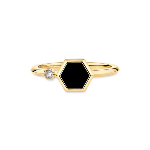 Yellow Gold Black Onyx Ring