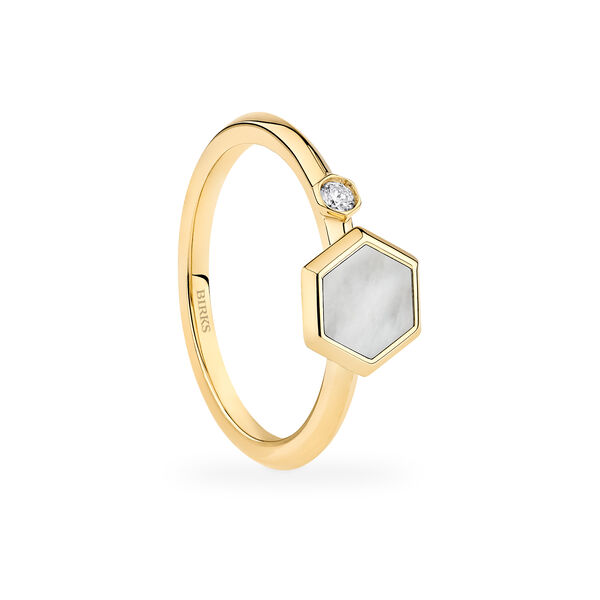 Yellow Gold Mother-Of-Pearl Ring