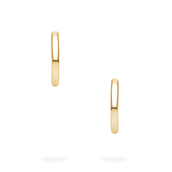 Yellow Gold Huggie Earrings, 15 mm