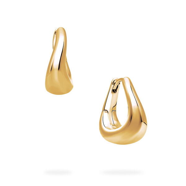 Yellow Gold Curved Hoop Earrings