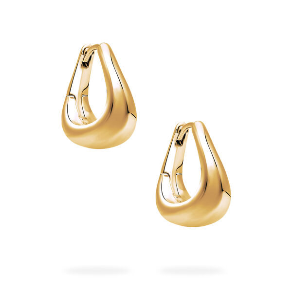 Yellow Gold Curved Hoop Earrings