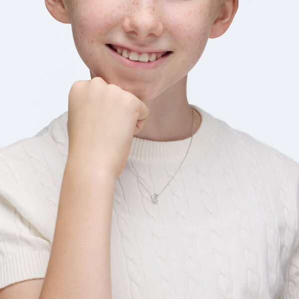 Silver Moon Pendant for Kids