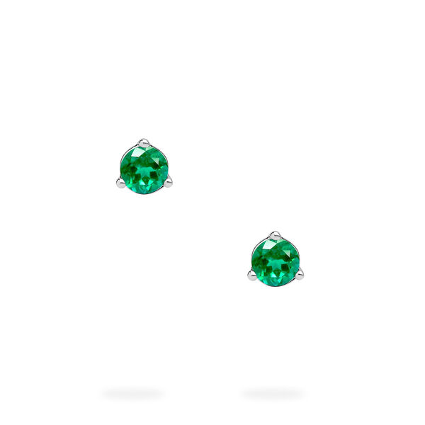 White Gold Emerald Stud Earrings
