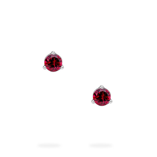 White Gold Ruby Stud Earrings