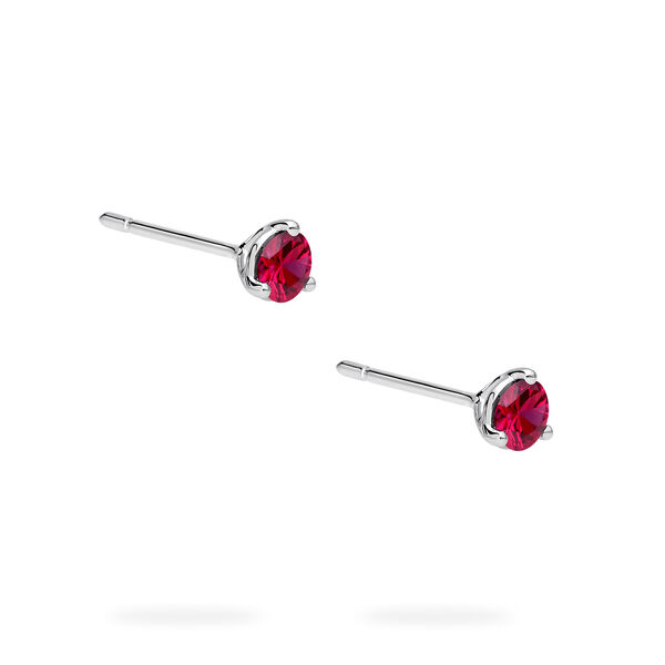 White Gold Ruby Stud Earrings