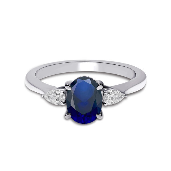 White Gold Sapphire and Diamond Ring