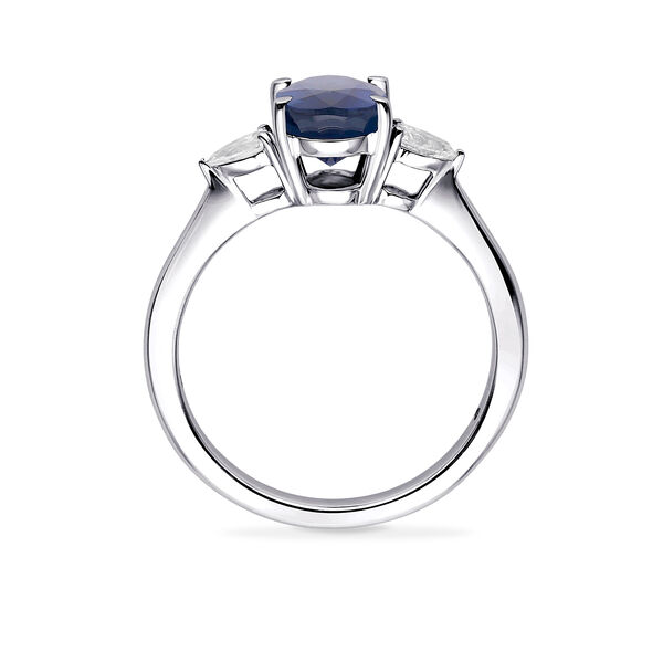 White Gold Sapphire and Diamond Ring