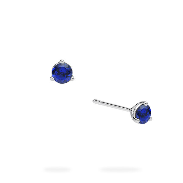 White Gold Sapphire Stud Earrings