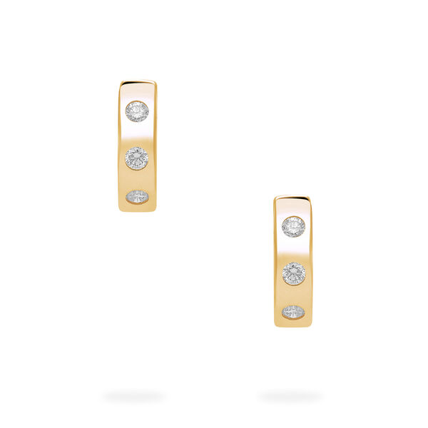 Yellow Gold Diamond Huggie Earrings For Babies