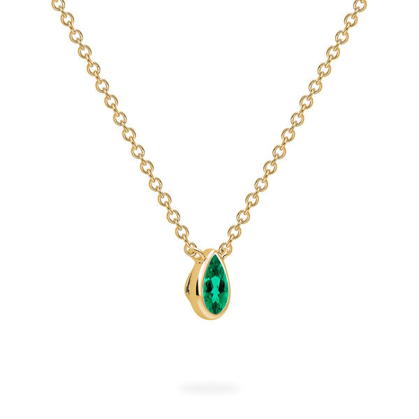 Yellow Gold Emerald Pendant Necklace