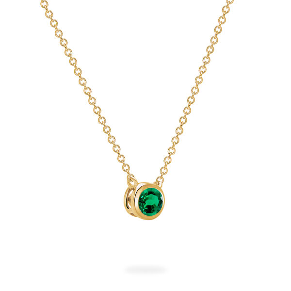 Yellow Gold Emerald Pendant Necklace