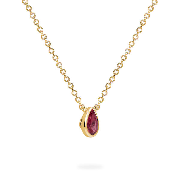 Yellow Gold Ruby Pendant Necklace