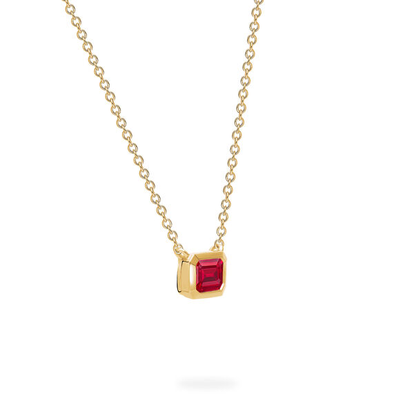 Yellow Gold Ruby Pendant Necklace